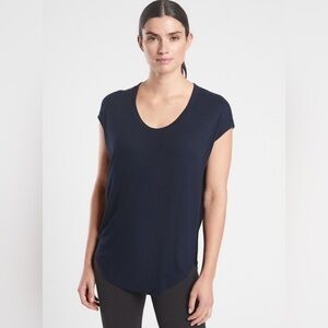 Athleta Cloudlight Stratus Tee Navy XS NWT